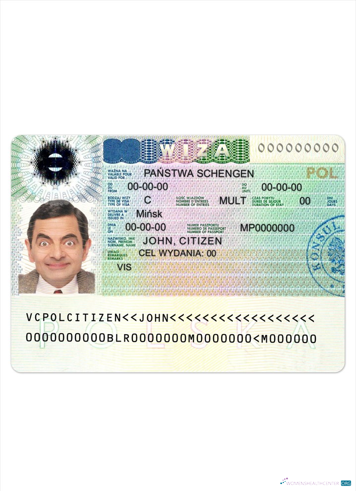 Download Poland schengen visa Photoshop template